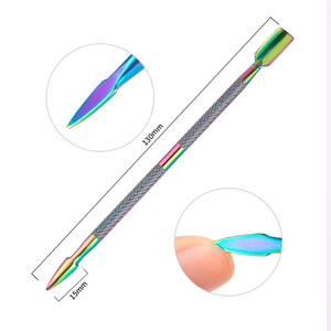 Empujadores de Cutículas de Acero Inoxidable de Doble Cabeza, Removedor de Piel Muerta, Removedor de Esmalte de Uñas para Herramienta de Limpieza de Arte de Uñas - Product Image 2