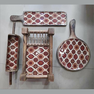 Juego de Platos para Queso Hecho en India con Madera de Acacia y Esmalte, Personalizado con Impresión Según Pedido - Product Image 6