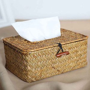 Hot Sale Natural Woven Seagrass Tissue <b>Box</b> Cover <b>Storage</b> Basket in <b>Rattan</b>/Wicker Jennie +84 909 801 508 - Product Image 2