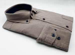 2019 nouveau rayé flanelle robe chemise 100% coton respirant séchage rapide coupe ajustée col montant longue automne ODM décontracté Design-XL - Product Image 2