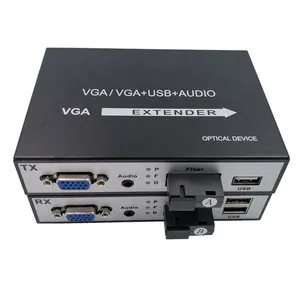 HD 20 كجم vga موسع الألياف البصرية محول وسائط البصرية محطة 1080P SC FC الألياف الى في جي ايه مع USB KVM