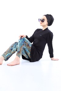 Conjunto completo de 5 piezas de traje de baño musulmán, ropa de baño islámica, vestidos turcos, Túnica Abaya modesta, Hijab modesto - Product Image 3