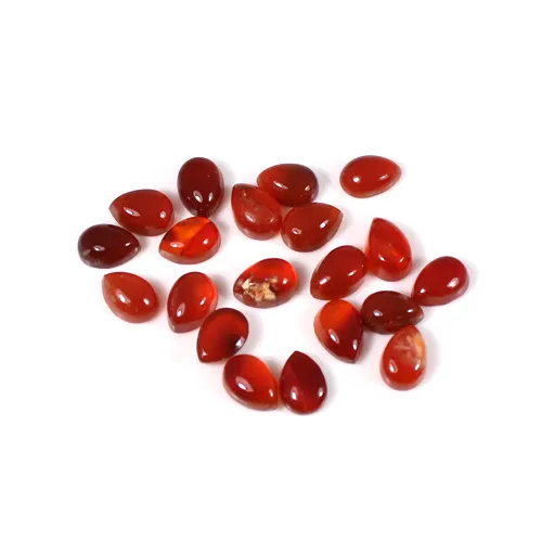 Natural red onyx 4x6mm pear cabochon 0.70 cts loose gemstone
