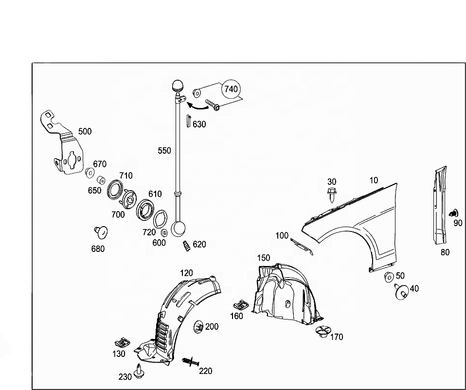 Bbmart автозапчасти Toyota Hilux подкрылок доступа крышка OE 2518802705 251 880 27 05 для Mercedes Benz