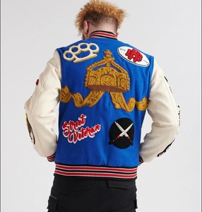 OEM Service Best Quality Customized Made <b>Men</b> Letterman <b>Jackets</b> 100% Polyester Collage <b>Jackets</b> - Product Image 3