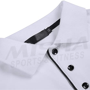 Polo de couleur blanche pour hommes, Logo personnalisé, vente directe d'usine, - Product Image 3