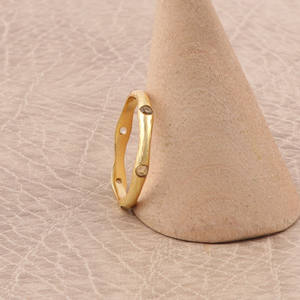 Pierres précieuses naturelle de citron et de quartz, bijou de forme ronde, à facettes, découpé, en or, anneau unique, cadeau ajustable pour elle, 1420 - Product Image 2