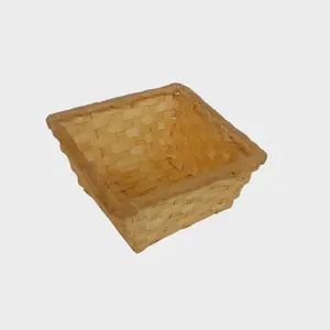 Cestas de almacenamiento de bambú tejidas pequeñas naturales mecha artesanal para uso doméstico - Product Image 1