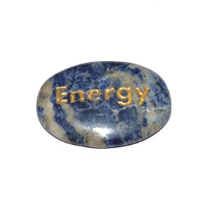 Piedra ovalada con grabado energético de sodalita, curativa, Piedras Grabadas personalizadas - Product Image 1