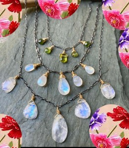 สร้อยคอเงินตั้งกรอบโอปอลเอธิโอเปียวินเทจสำหรับเป็นของขวัญแต่งงานและการรักษา - Product Image 1