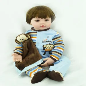 60CM tamanho grande reborn Lifelike Bonecas Bebe Bebê recém-nascido brinquedo do miúdo da menina do menino da criança bonecas reborn silicone macio real