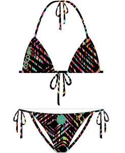 Bikini Halter Multicolor 2023 para Mujer, Conjunto de Bikini con Lazos Laterales Personalizados, Traje de Baño de Dos Piezas para Mujer, Marca Privada - Product Image 3