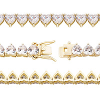 Collier de tennis personnalisé hip hop pour femmes 6mm en acier inoxydable plaqué or 18 carats chaîne à maillons géométrique avec zircons