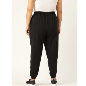 Pantalon de jogging fuselé noir pour femme, personnalisé en polyester, vêtement de sport coupe ample, vente en gros - Product Image 3
