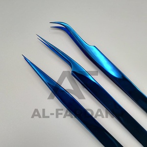 Pince à épiler en acier inoxydable japonais bleu quantité minimale de commande faible à prise lisse Plasma avec pointe pointue pour l'extension des cils comprend des étuis magnétiques - Product Image 6
