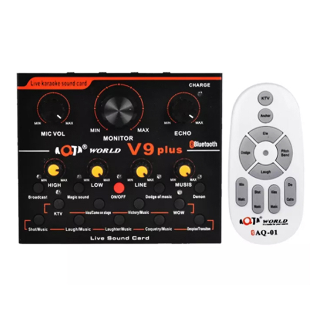 V9 PLUS with Remote Control BT Professional Audio Mixer Audio USB External Sound Card