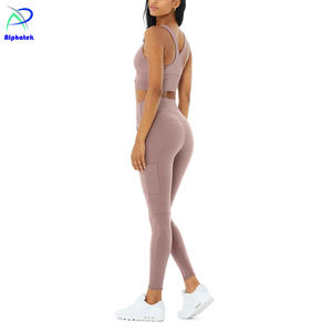 Meilleure qualité 100% sur mesure XXL taille femmes Gym sport soutien-gorge Shorts ensemble Sexy réversible respirant élastique solide motif personnalisé - Product Image 6