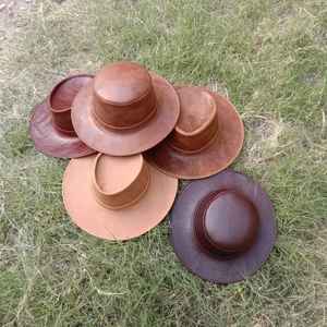 Sombreros de cuero marrón estilo vaquero, Estilo Vintage, único - Product Image 1