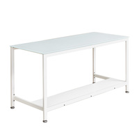 Table d'ordinateur en verre trempé pour ordinateur, meuble de bureau et de maison, avec pied en métal, 1 pièce