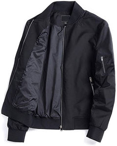 Blouson aviateur noir pour homme sur mesure, léger, coupe ajustée, coupe-vent, de haute qualité, imperméable, décontracté - Product Image 2