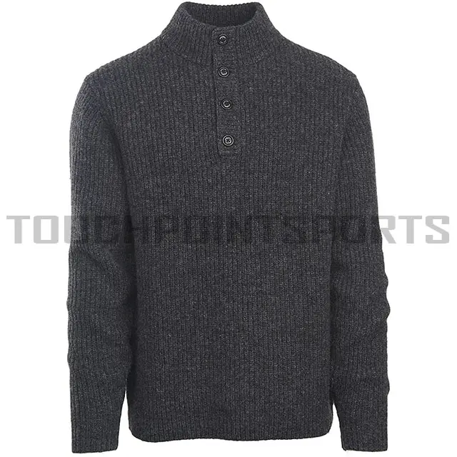 Knitted Custom Sweaters Men Grey Thick Pullover Mohair Cardigan Men's Cardigan Knitted