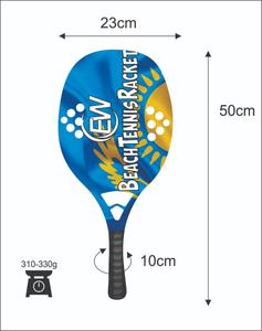 Raquettes de beach tennis personnalisées en carbone et fibre de verre, avec vos logos, combinaisons de couleurs, poids 310-330g, longueur 50cm - Product Image 4