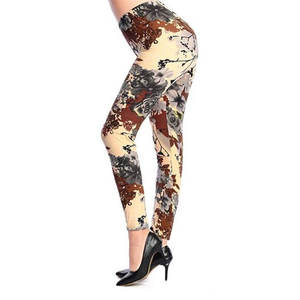 Leggings de fitness respirants confortables taille haute pour femmes pantalons imprimés décontractés avec effet push-up sans couture - Product Image 1