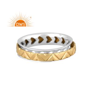 925 Fine Sterling Silver <b>Spinner</b> Statement <b>Ring</b> Jewelry With Two Tone Plating For Women Gift For Her - Product Image 1