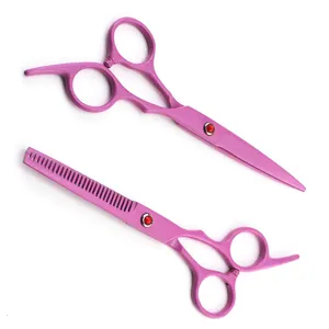 Roze Sharp Blade Kapper Haar Schaar Set Professionele Salon Kappers Knippen Dunner Schaar