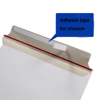 Blanc plat grande enveloppe enveloppes papier 12*18 auto joint rigide épais écologique imprimé carton enveloppe emballage