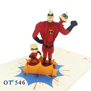 การ์ดป๊อปอัพ 3 มิติ ฮีโร่ของเรา งานฝีมือตัดกระดาษด้วยเลเซอร์ ของขวัญสำหรับวันพ่อ วันแม่ ออกแบบเองได้ สินค้าขายดี ยอดนิยม - Product Image 1