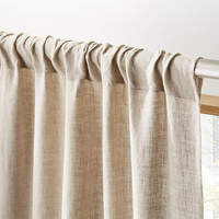Tissu en lin orange beau rideau décoration de la maison en lin naturel avec installation au plafond