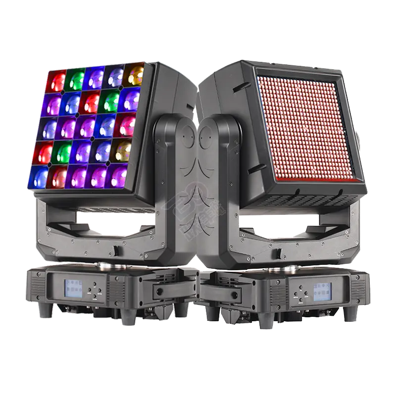 Double-face 40W*25pcs LED Beam Matrix Moving Lights 576x0.5w LED strobe lights for Church Stage Lighting