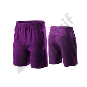 กางเกงขาสั้นออกกำลังกายของผู้ชายกางเกงขาสั้นผ้าฝ้าย100% สีทึบพิมพ์โลโก้ของตัวเองกางเกงจ็อกเกอร์แบบมีแถบปิดเอวยางยืด - Product Image 1