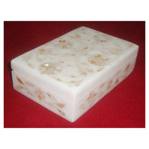 Caja Rectangular de mármol blanco perla madre para decoración del hogar - Product Image 1