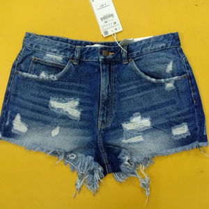 Shorts en jean décontractés pour femmes, taille haute, coupe skinny, en coton, écologiques, de marque originale, en lot de stock du Bangladesh - Product Image 1