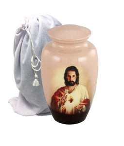 พระเยซูคริสต์ทรงระลึกถึงชาวคริสต์โกศใส่เถ้ากระดูกมนุษย์พร้อมถุงกำมะหยี่ - Product Image 1