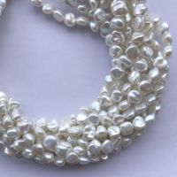 Perles d'eau douce naturelles de 8 mm et 10 mm, couleur blanche brillante, perles baroques, perles en vrac, bijoux en perles pour femmes, tendances