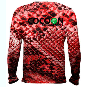 เสื้อตกปลา OEM แบบสั่งทำได้ รุ่นยูนิเซ็กซ์ ปี 2026 คุณภาพพรีเมียม ป้องกันแสงแดด UPF50+ ลายปลากระพงแดง ระบายอากาศได้ดี ซับเหงื่อ แห้งไว - Product Image 2