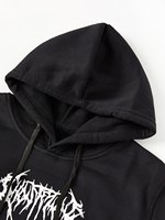 Sweat à capuche gothique pour hommes, vêtement de sport, imprimé démon