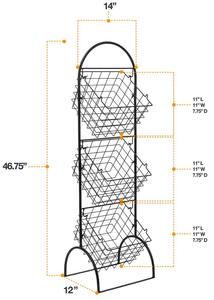 Basket Storage/wire Storage Basket/<strong>kitchen</strong> Fruits <strong>Vegetables</strong> Standing <strong>Rack</strong> - Product Image 5