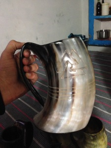 Logo personnalisé tasse royale écologique corne véritable buffle/boeuf nouveau dernier bébé noël en vrac fabricant corne à boire chope de bière - Product Image 2