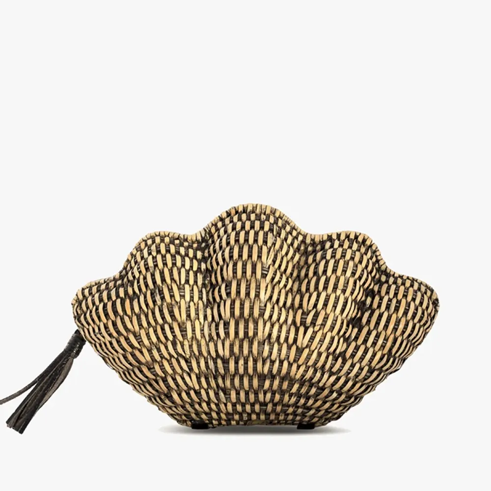 Rattan Clutch Bag form von meer, rattan strand tasche neue trend 2021 handmade in Vietnam