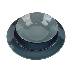 Juego de platos de <span class=keywords><strong>cerámica</strong></span> coloridos para el hogar, <span class=keywords><strong>vajilla</strong></span> con platos sencillos de personalidad, plato de fruta europea, color azul - Product Image 1