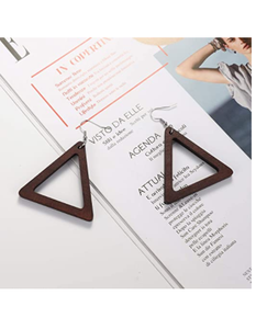 Boucles d'oreilles en bois pour femmes, boucles d'oreilles pendantes bohèmes brunes, légères, vintage, en bois bronze, pour bijoux africains - Product Image 3