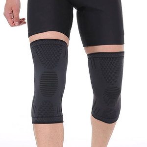Customized Top Quality New Men's Compression Solid Black knitted Breathable Knee <b>Support</b> Sleeve For Sports - Product Image 2