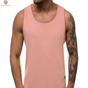 Débardeur en tricot à col rond de couleur unie pour homme, vêtement décontracté rose - Product Image 5