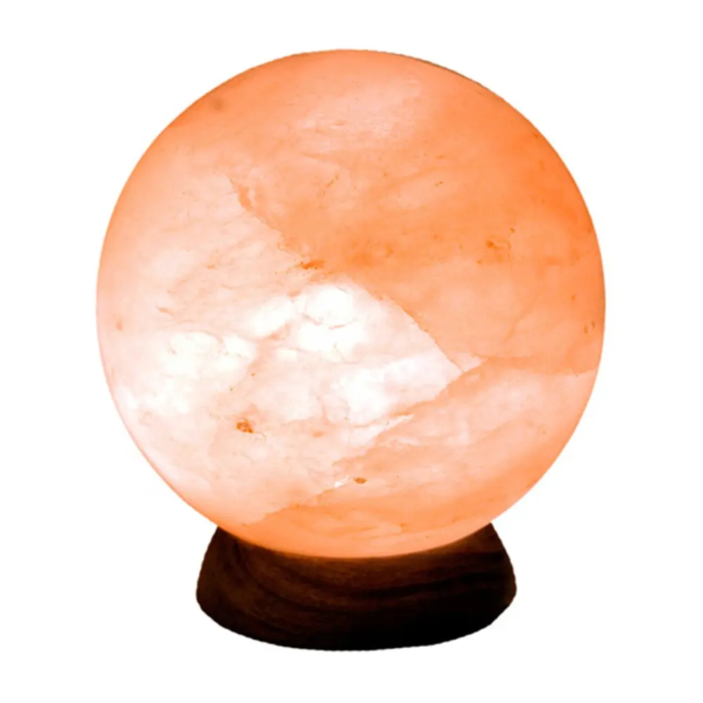 Ervaring Vakmanschap Van Hoge Kwaliteit 8-Inch Globe Vorm Kristal Wit Zout Lamp Met Roze Zout-Sian Ondernemingen