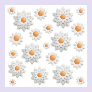 Best Quality Art Tiles 24 × 24 Pearl White Flower Orange Dots Ceramic Tiles 60 × 60 Digital Design Pisos Porcelanato Tiles 600*600