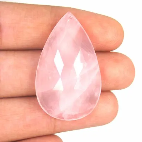 100% Natural Rose Quartz Stone Faceted Pear Cut Loose Precious Gemstones By Indian Wholesaler at Affordable Prices Bulk OEM